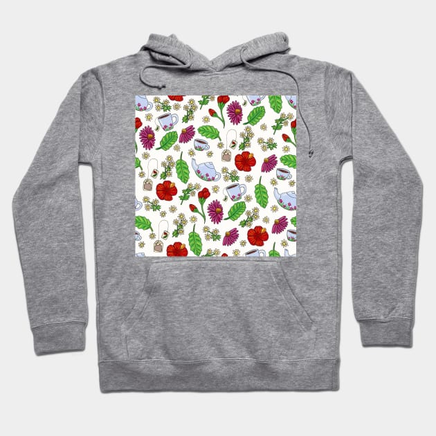 Teatime in Gouache Pattern Hoodie by paintedpansy